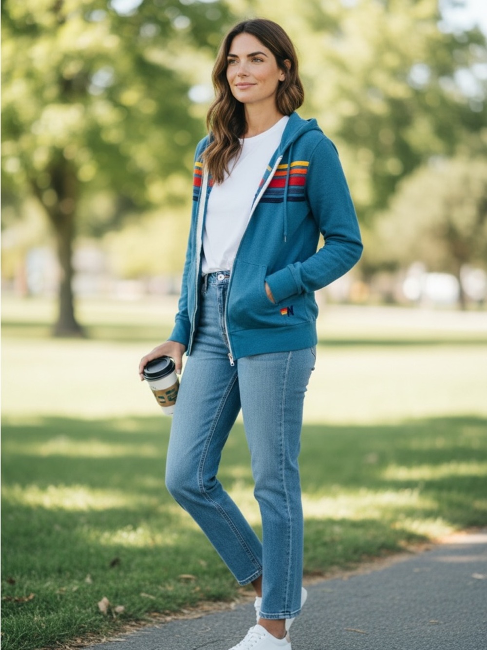 RARE AVIATOR NATION TEAL 5 STRIPE